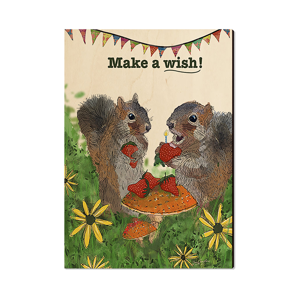 Birthday Card - Squirrel - Art on Wood - Art on Wood USA