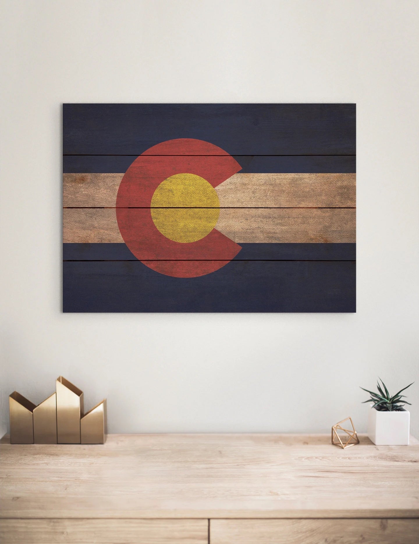 USA Flag - Rustic Art on Wood