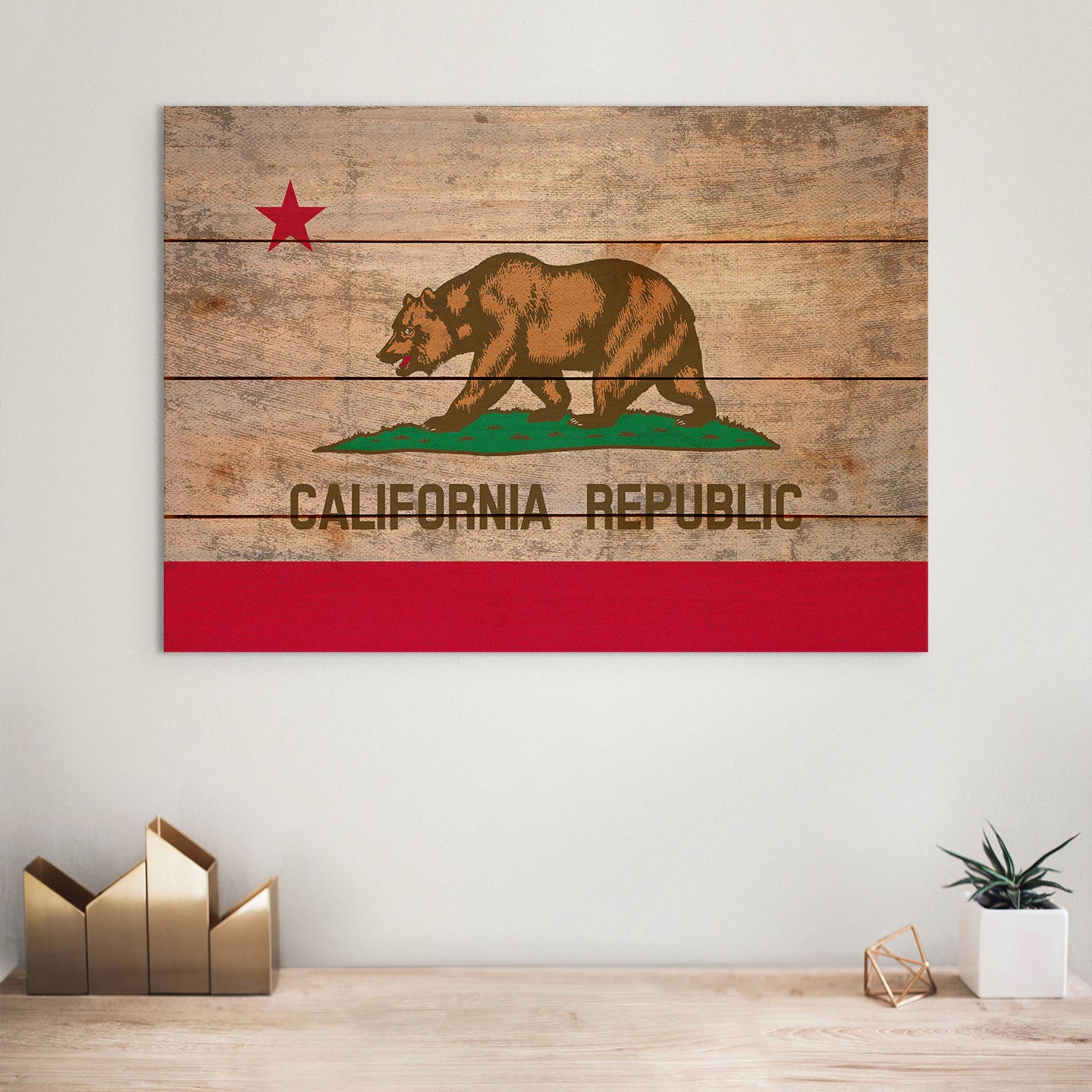 California Flag - Rustic Art on Wood