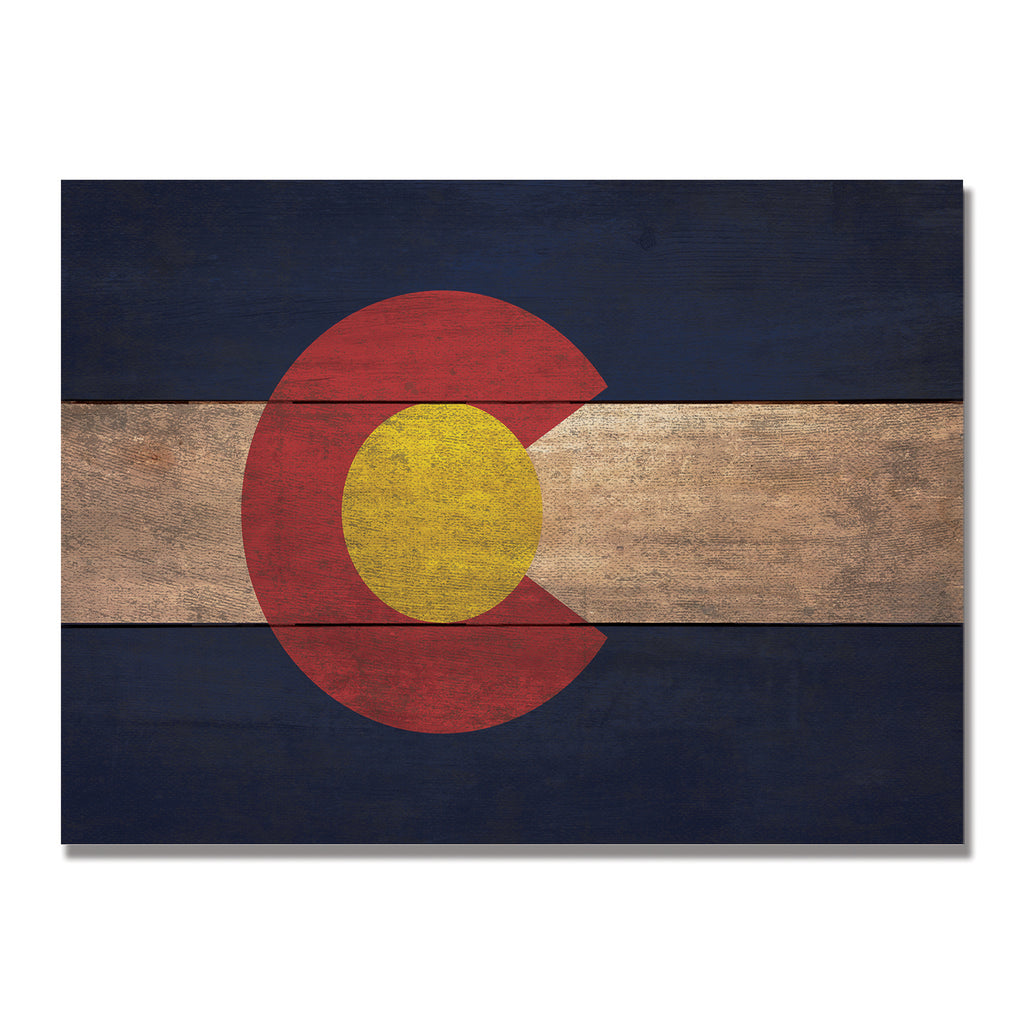 Colorado Flag - Rustic Art on Wood - Art on Wood USA