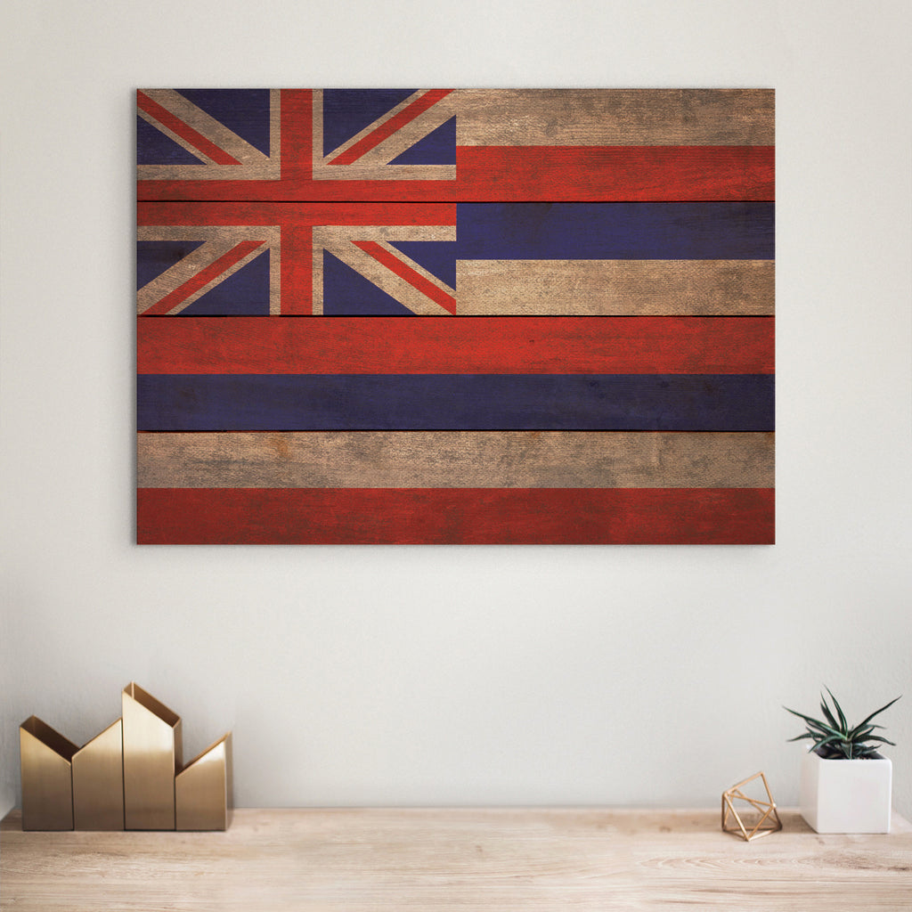 Hawaii Flag - Rustic Art on Wood
