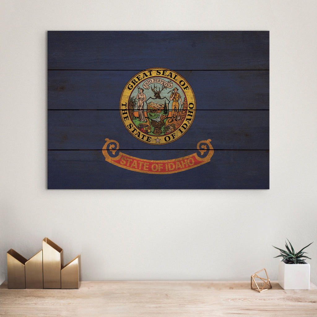 Idaho Flag - Rustic Art on Wood
