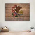 Illinois Flag - Rustic Art on Wood