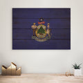 Maine Flag - Rustic Art on Wood