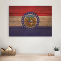 Missouri Flag - Rustic Art on Wood - Art on Wood USA