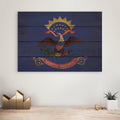 North Dakota Flag - Rustic Art on Wood