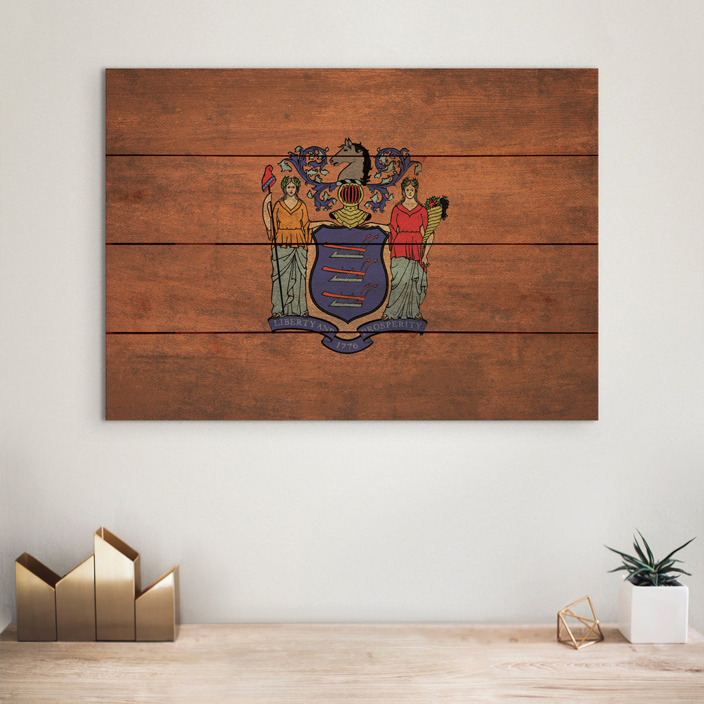 New Jersey Flag - Rustic Art on Wood - Art on Wood USA