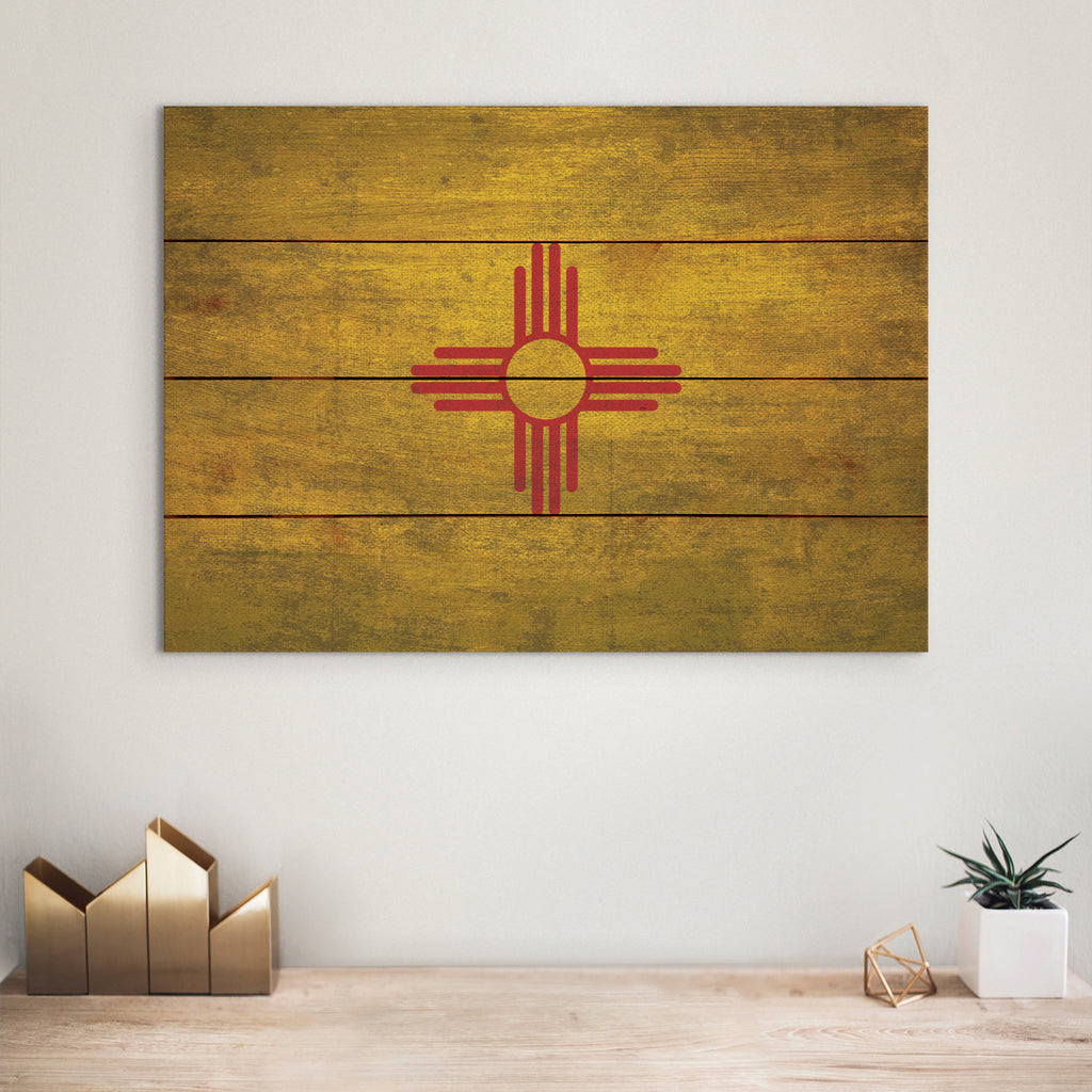 New Mexico Flag - Rustic Art on Wood - Art on Wood USA