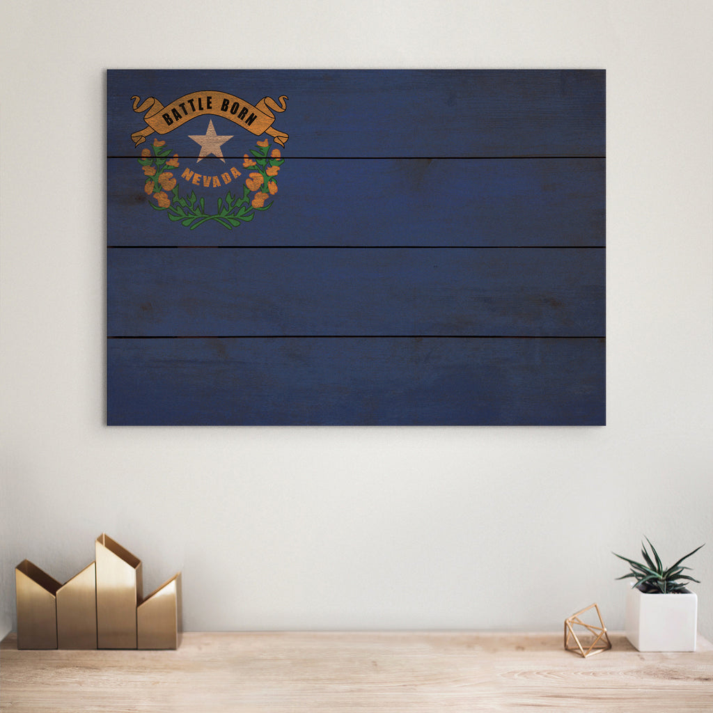 Nevada Flag - Rustic Art on Wood - Art on Wood USA