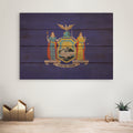 New York Flag - Rustic Art on Wood