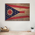 Ohio Flag - Rustic Art on Wood - Art on Wood USA