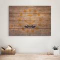 Rhode Island Flag - Rustic Art on Wood