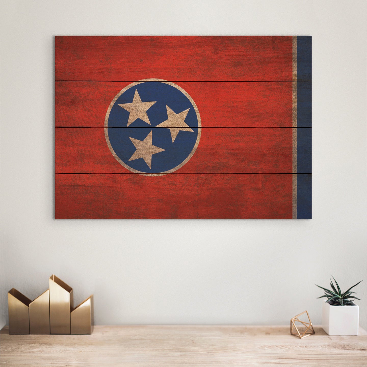 Tennessee Flag - Rustic Art on Wood