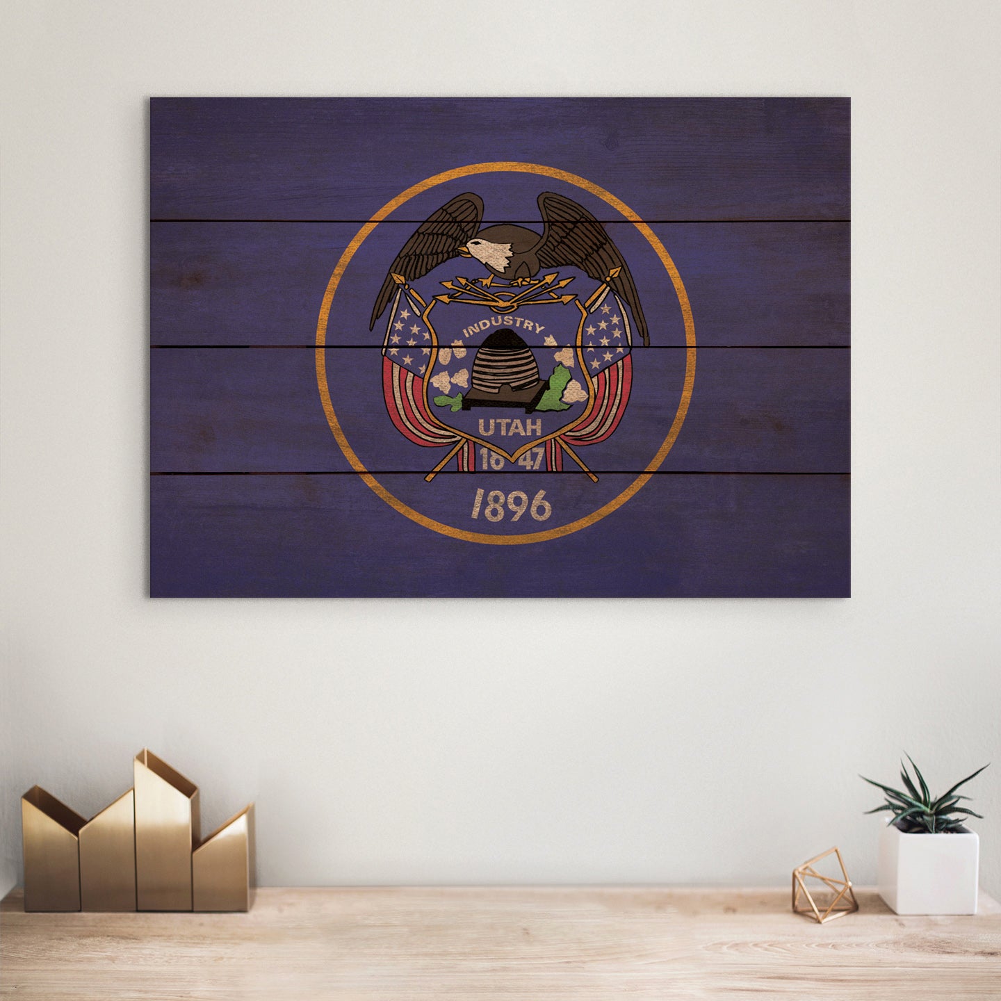 Utah Flag - Rustic Art on Wood