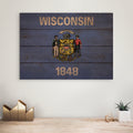 Wisconsin Flag - Rustic Art on Wood - Art on Wood USA