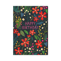 Birthday Card - Blue Flowers- Art on Wood - Art on Wood USA