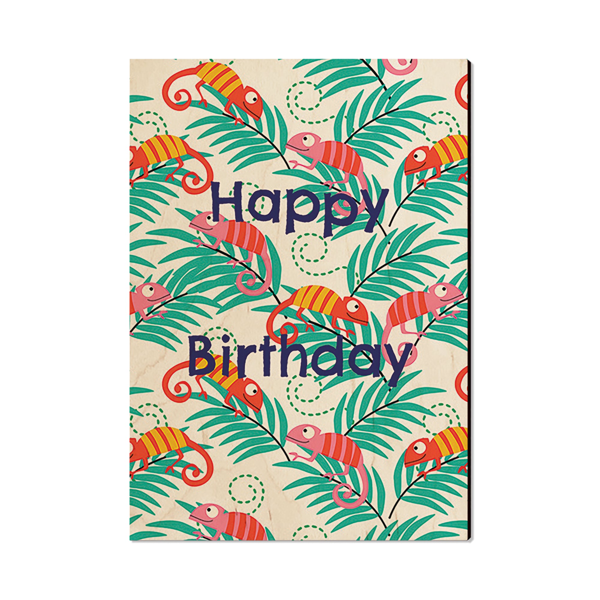 Birthday Card - Chamaeleon - Art on Wood - Art on Wood USA