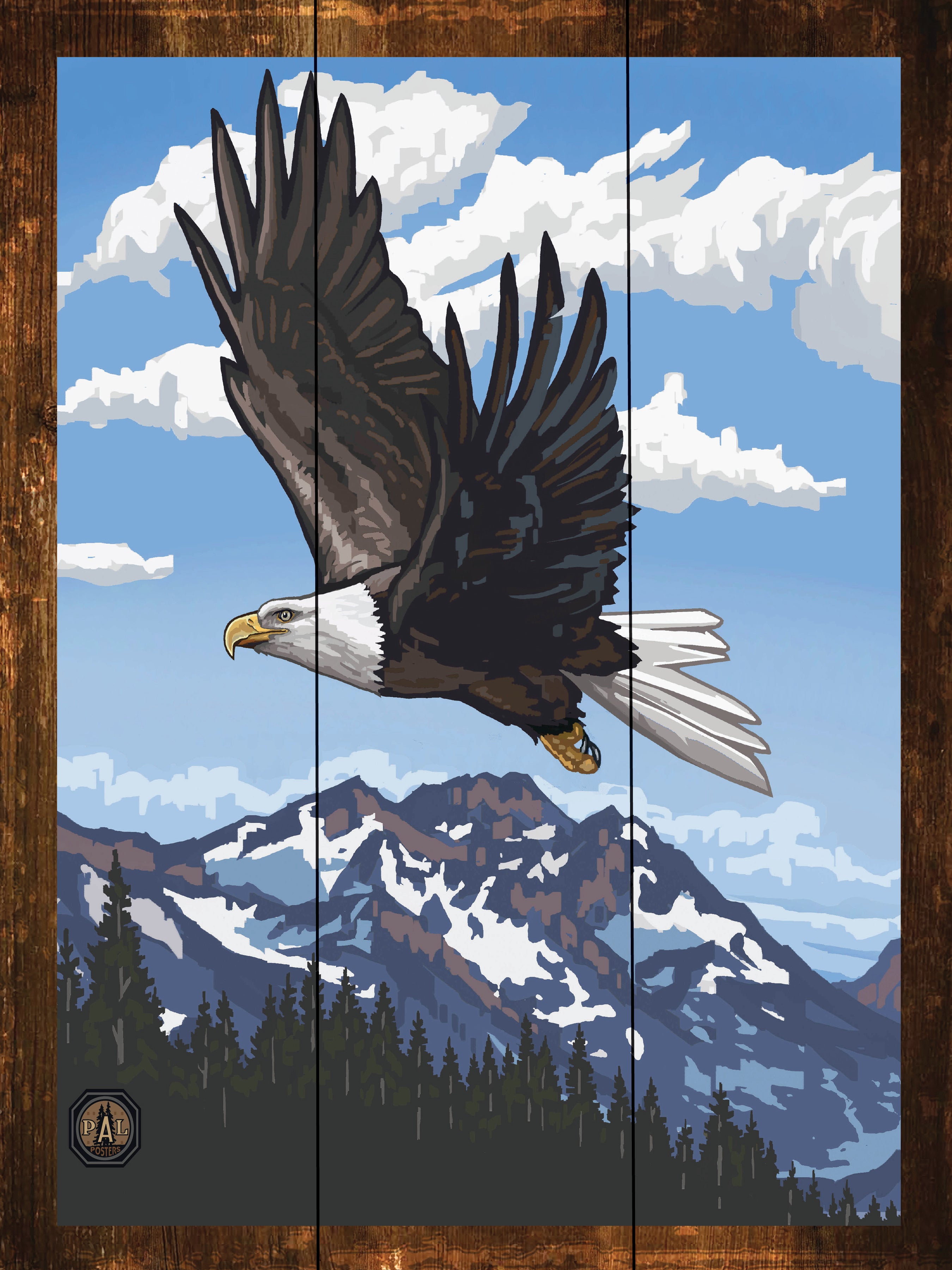 Eagle Flight - Wilderness Wall Art - Art on Wood USA