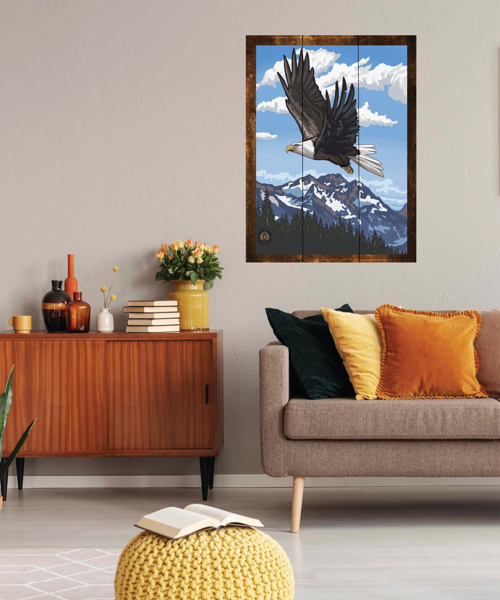 Eagle Flight - Wilderness Wall Art - Art on Wood USA