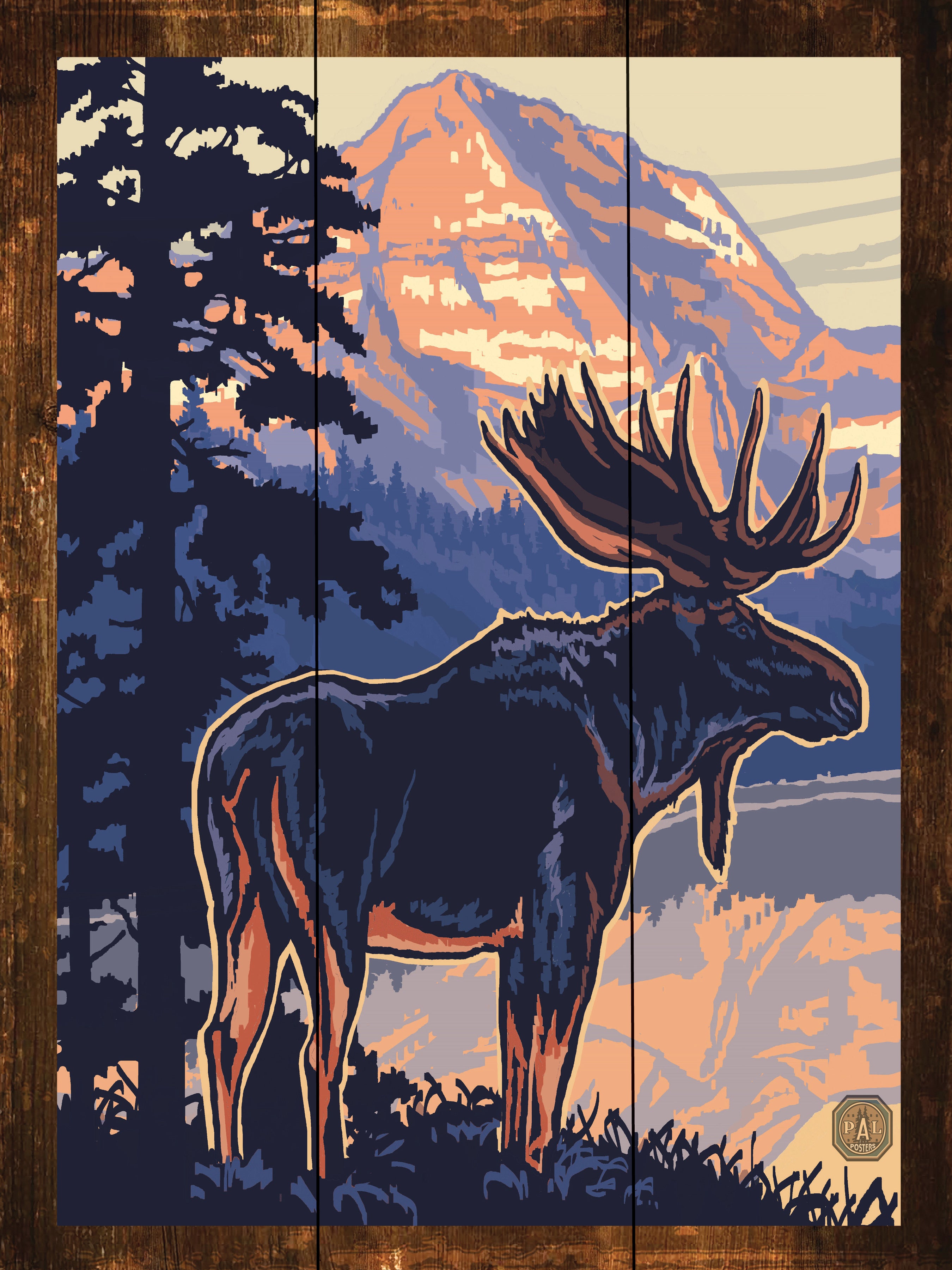 King Moose - Wilderness Wall Art - Art on Wood USA
