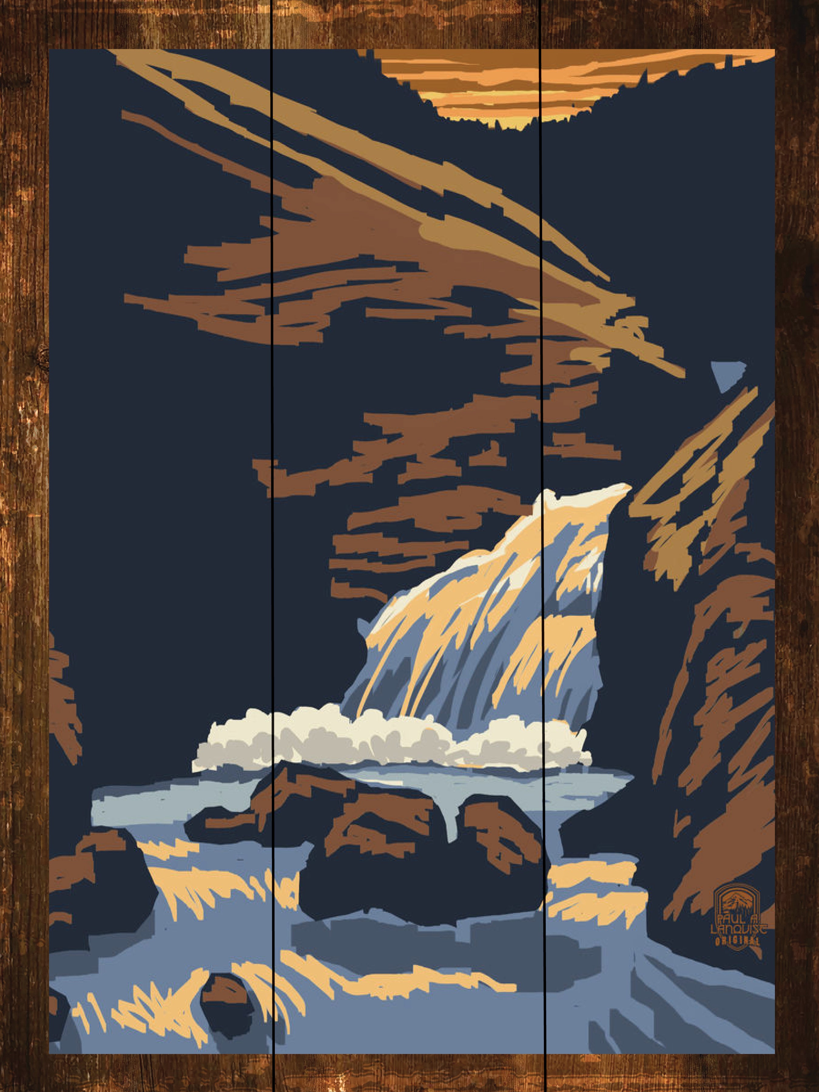 The Falls - Wilderness Wall Art - Art on Wood USA