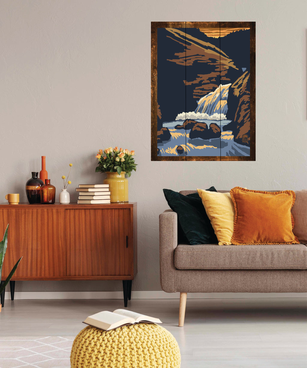 The Falls - Wilderness Wall Art - Art on Wood USA