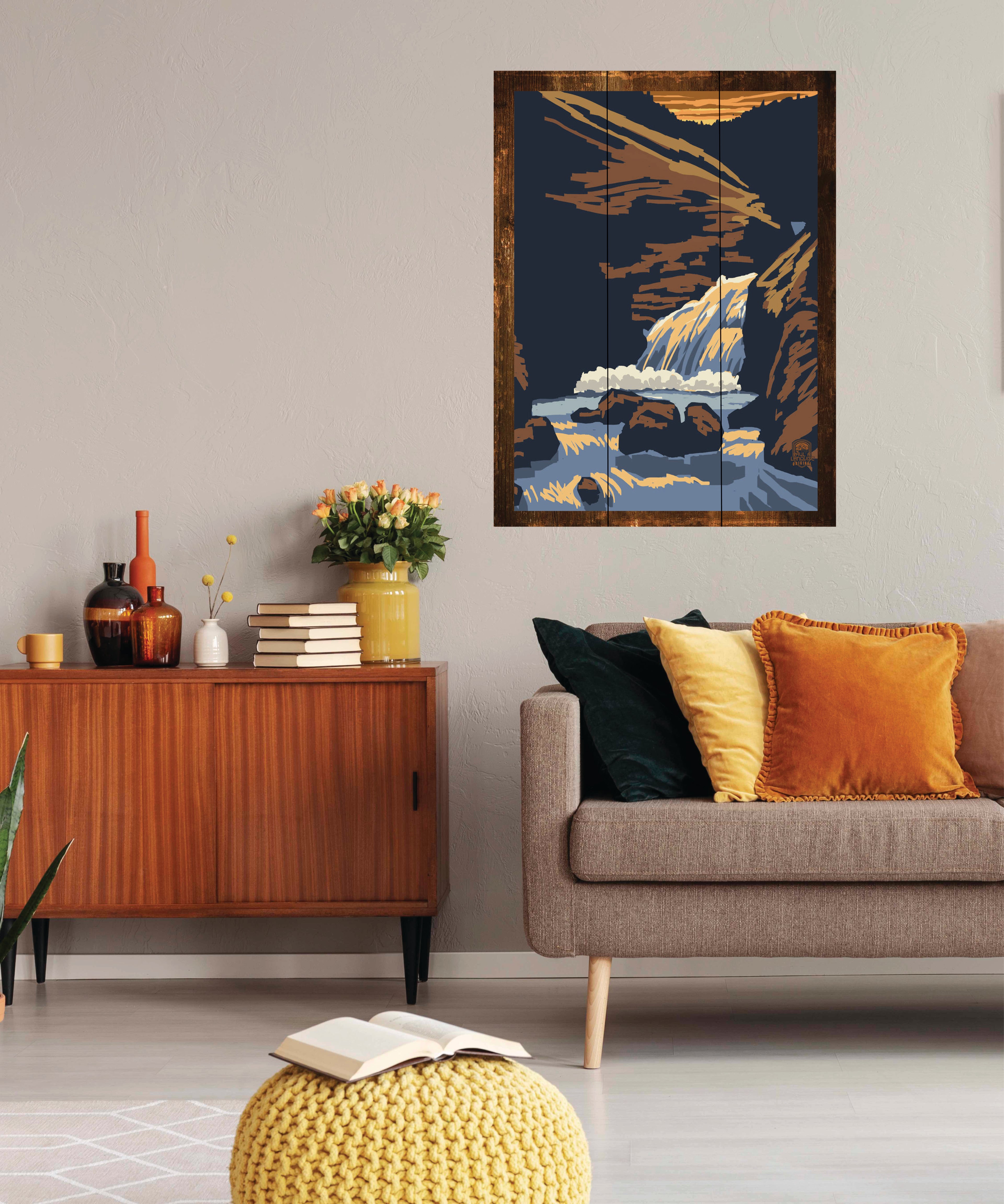 The Falls - Wilderness Wall Art - Art on Wood USA