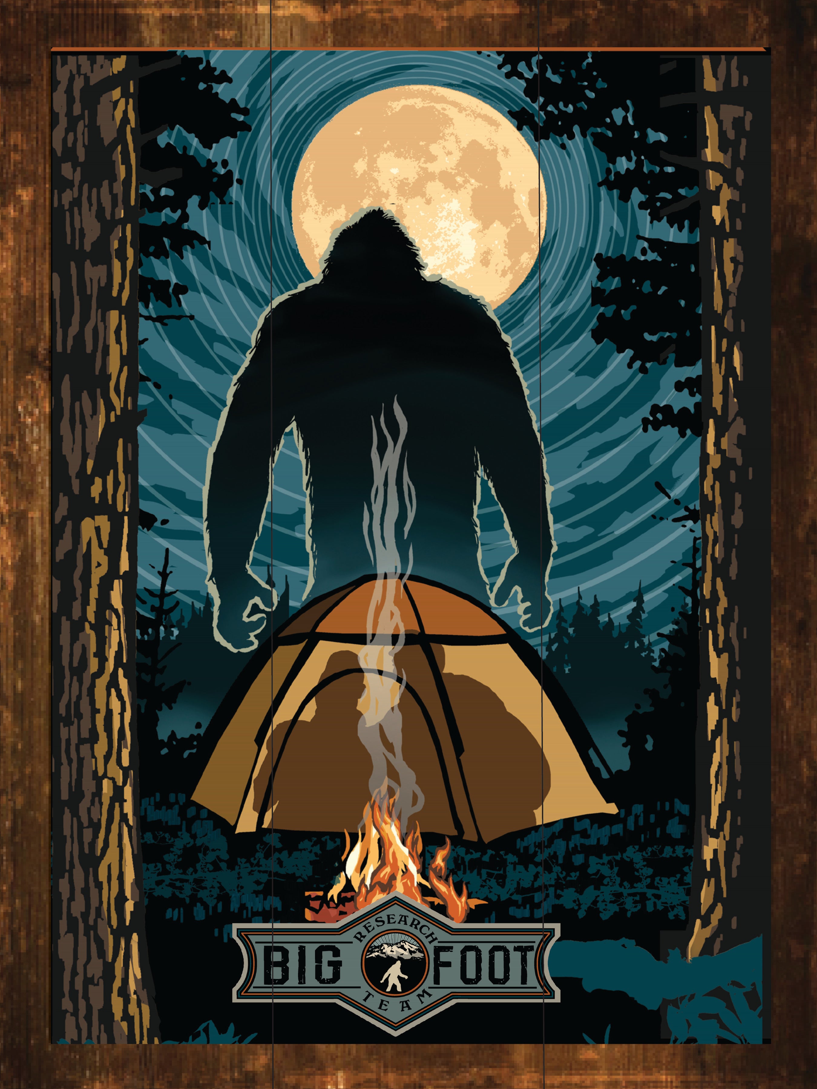 Bigfoot Tent - Wilderness Wall Art - Art on Wood USA