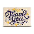 Decorative sign with 'Thank You' in stylized text on a beige background